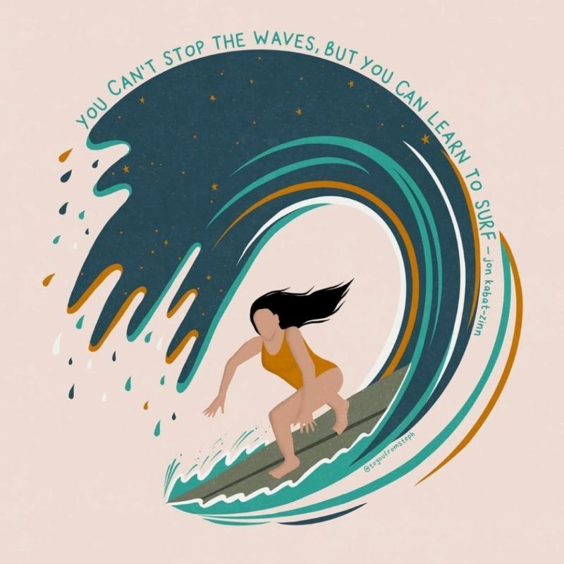 citation : tu ne peux pas arrêter la vague du post-partum mais tu peux apprendre à la surfer