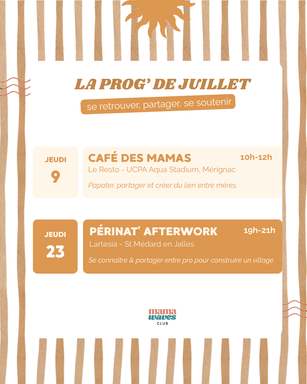 planning du mama waves club de juillet 2026